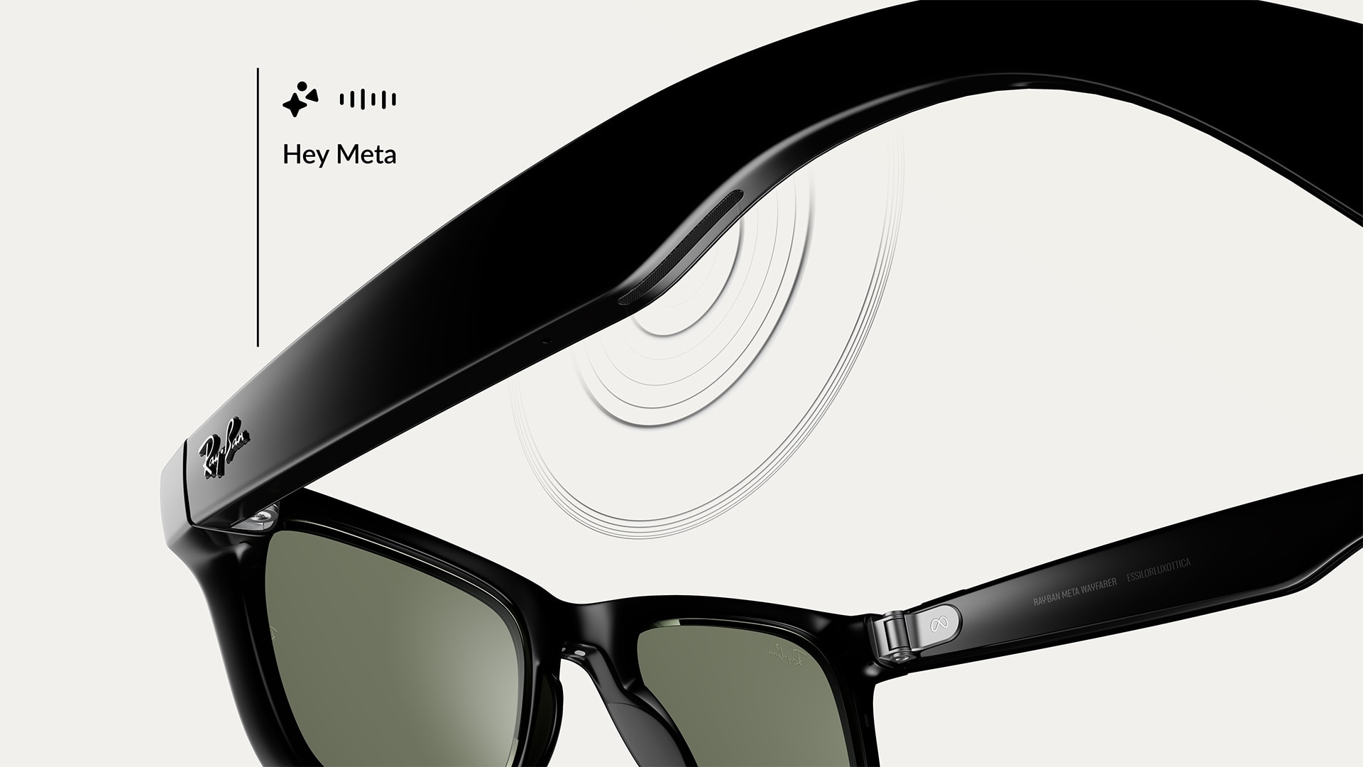 Ray-Ban Meta akıllı gözlük tasarımından yakın plan