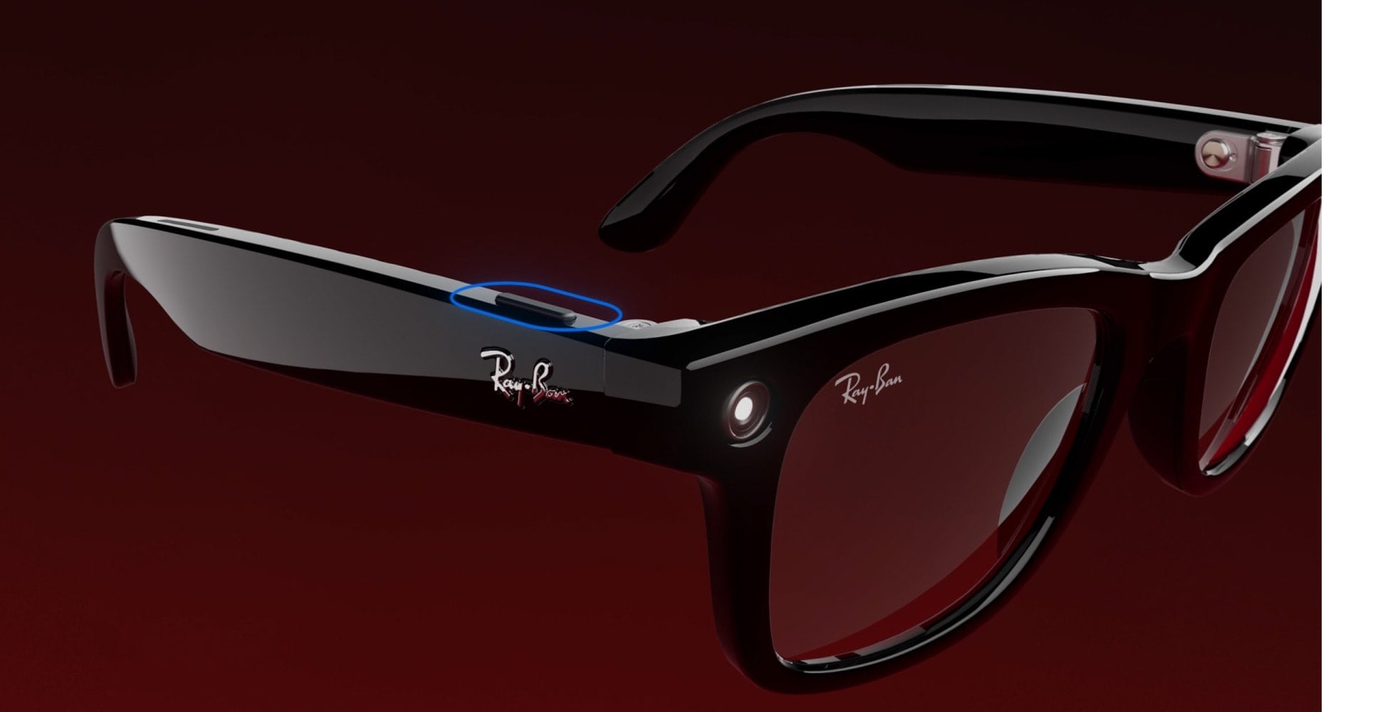 RAY-BAN, META WAYFARER Sunglasses in Rebel Black and Amber 