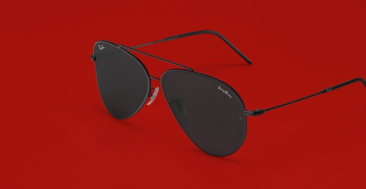 レイバン公式ストア】 Ray-Ban® LENNY KRAVITZ X AVIATOR REVERSE サングラス | ブラック X ダークグレー -  RBR0101S