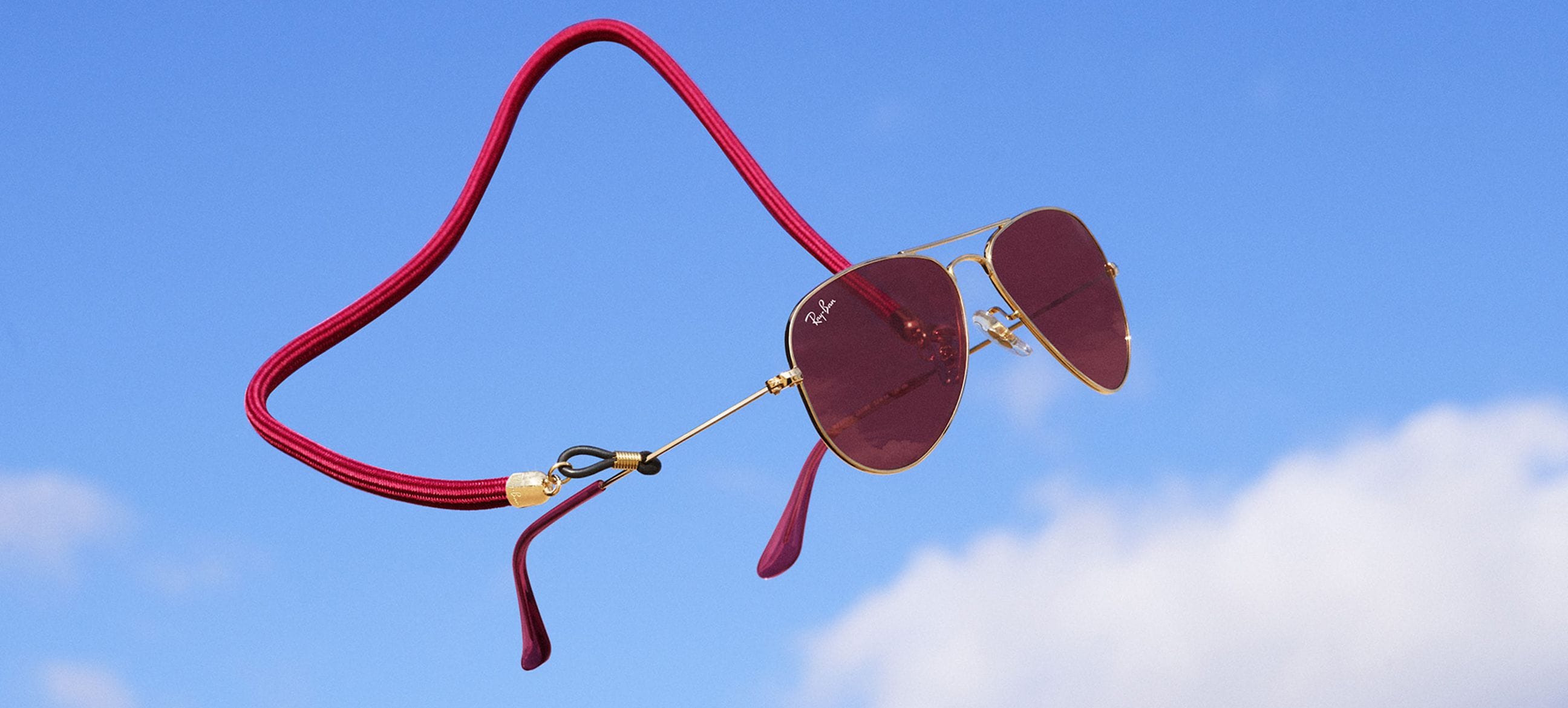 MINI AVIATOR SUMMER CAPSULE Sunglasses in Gold and Red Hiper 8