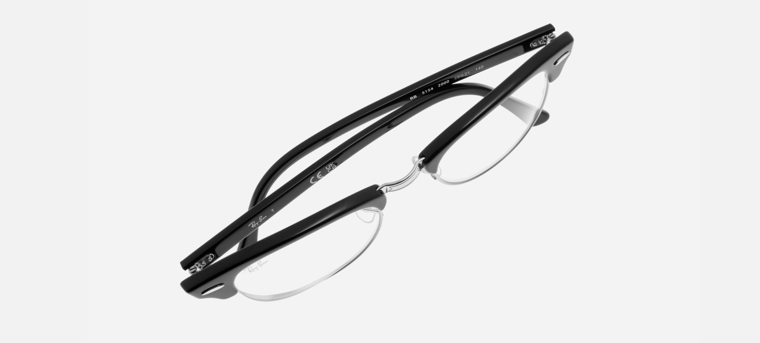 レイバン公式ストア】 Ray-Ban® CLUBMASTER OPTICS メガネ | シルバー上にブラック フレーム - RB5154