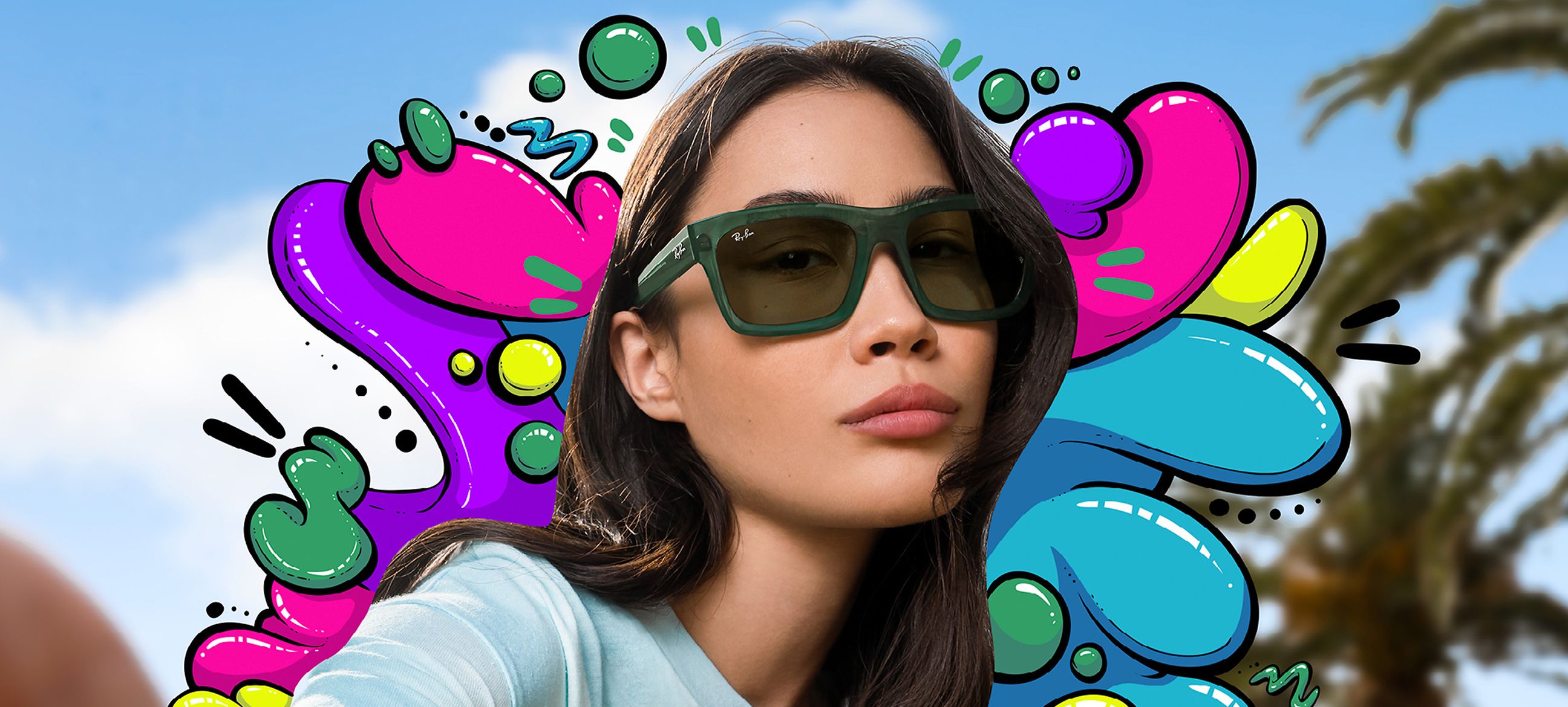 WARREN BIO-BASED Sunglasses in Transparent Green and Brown