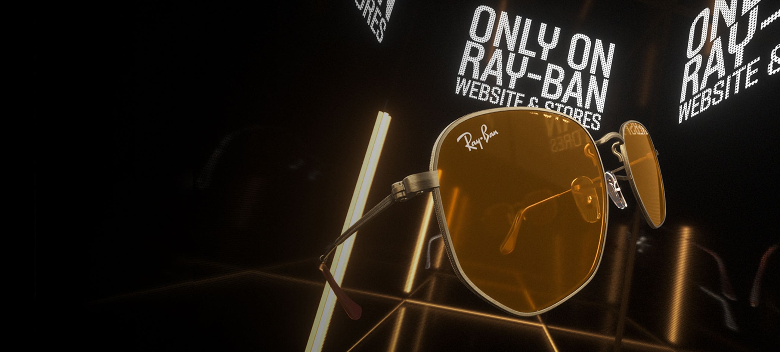 Hexagonal Reloaded Sunglasses in Antique Gold and Brown | Ray-Ban®