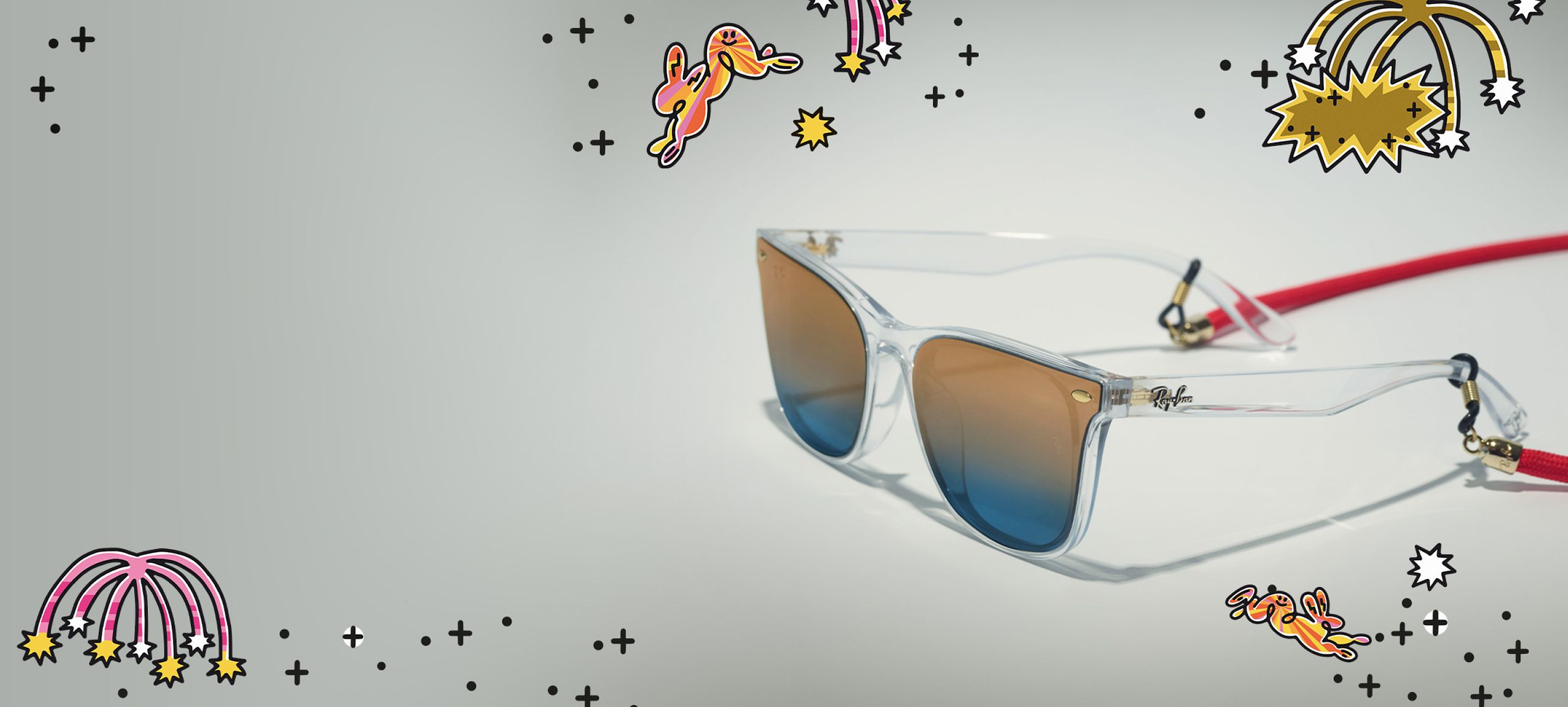 Transparent Sunglasses in Gold and RB4391D YEAR OF THE RABBIT