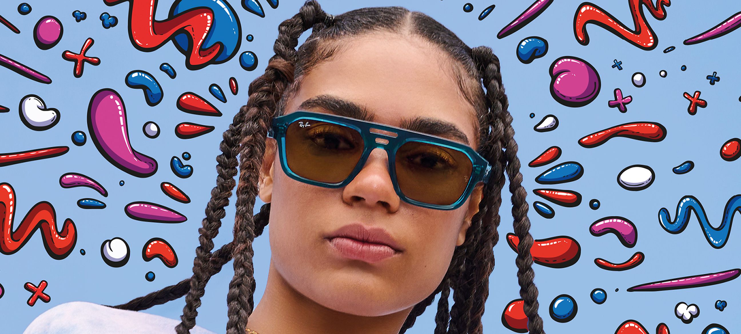 Ray-Ban Corrigan Bio-Based Blue Sunglasses CORRIGAN BIO-BASED LIMITED Sunglasses in Transparent Dark  main image 3