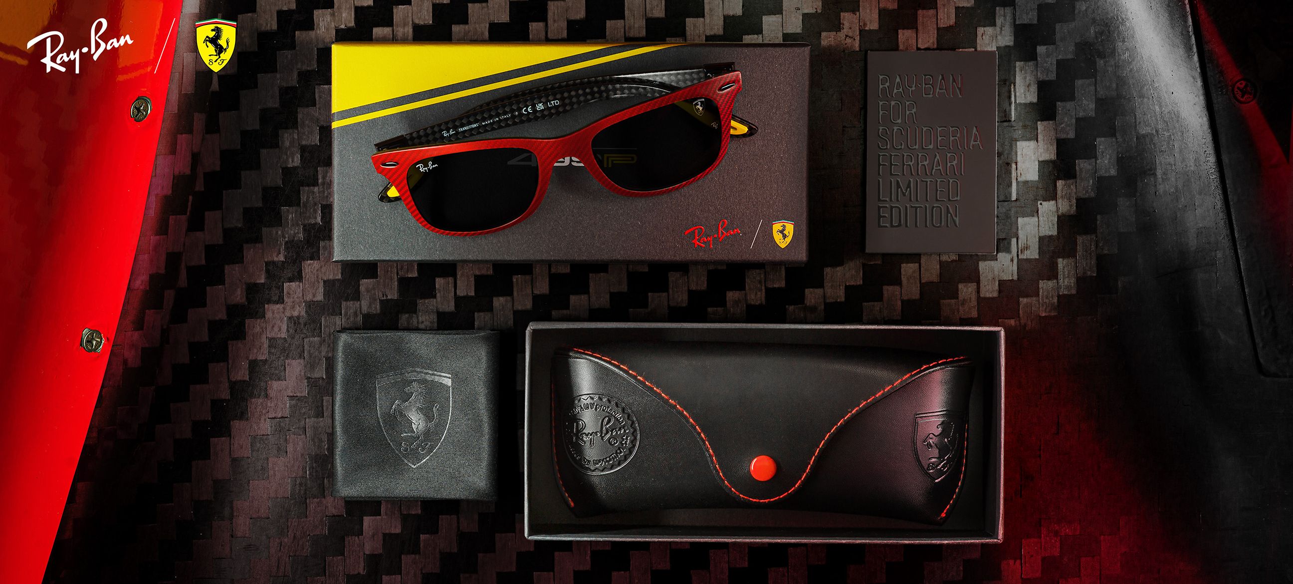 WAYFARER HYPERCARBON 499P SCUDERIA FERRARI Sunglasses in Dark Red 