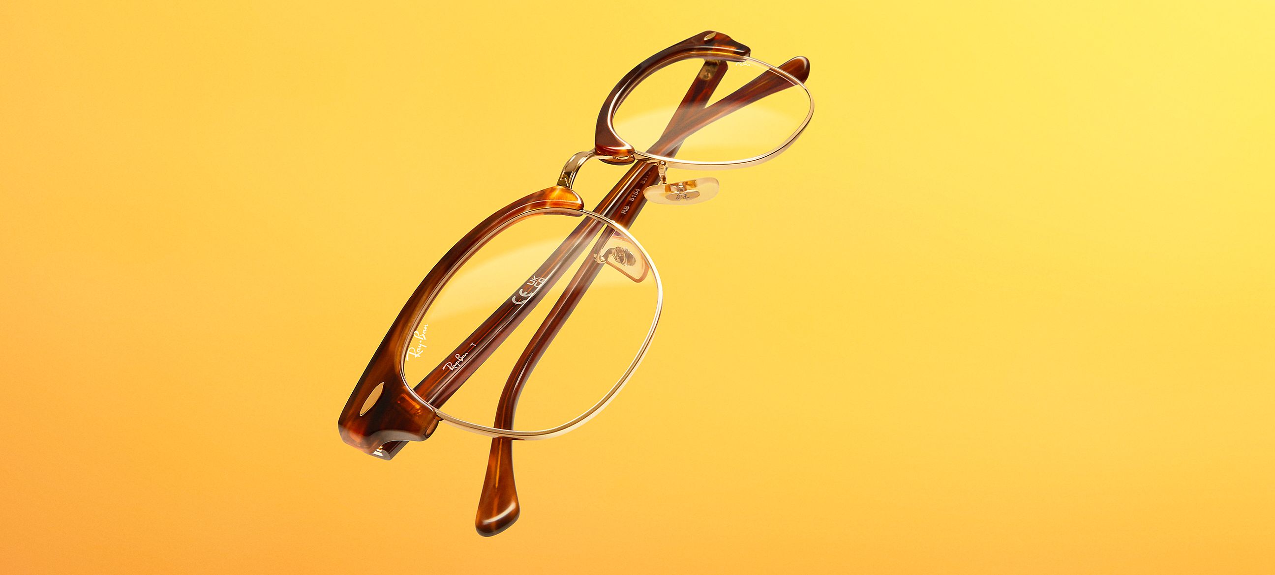 CLUBMASTER OPTICS メガネ ストライプブラウン と クリア (51-21